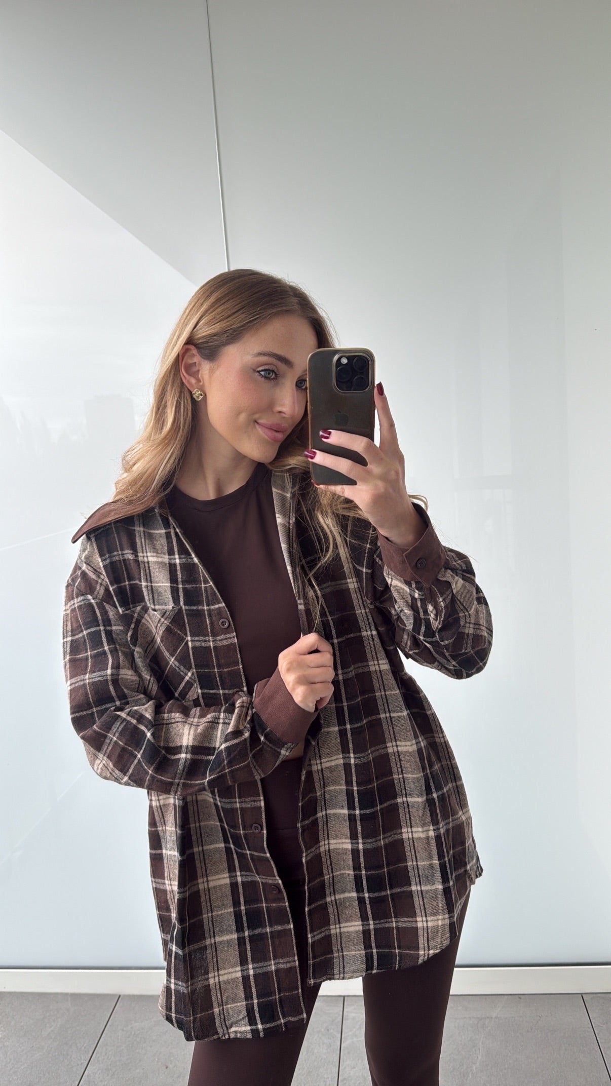 Koszula brązowa w kratę